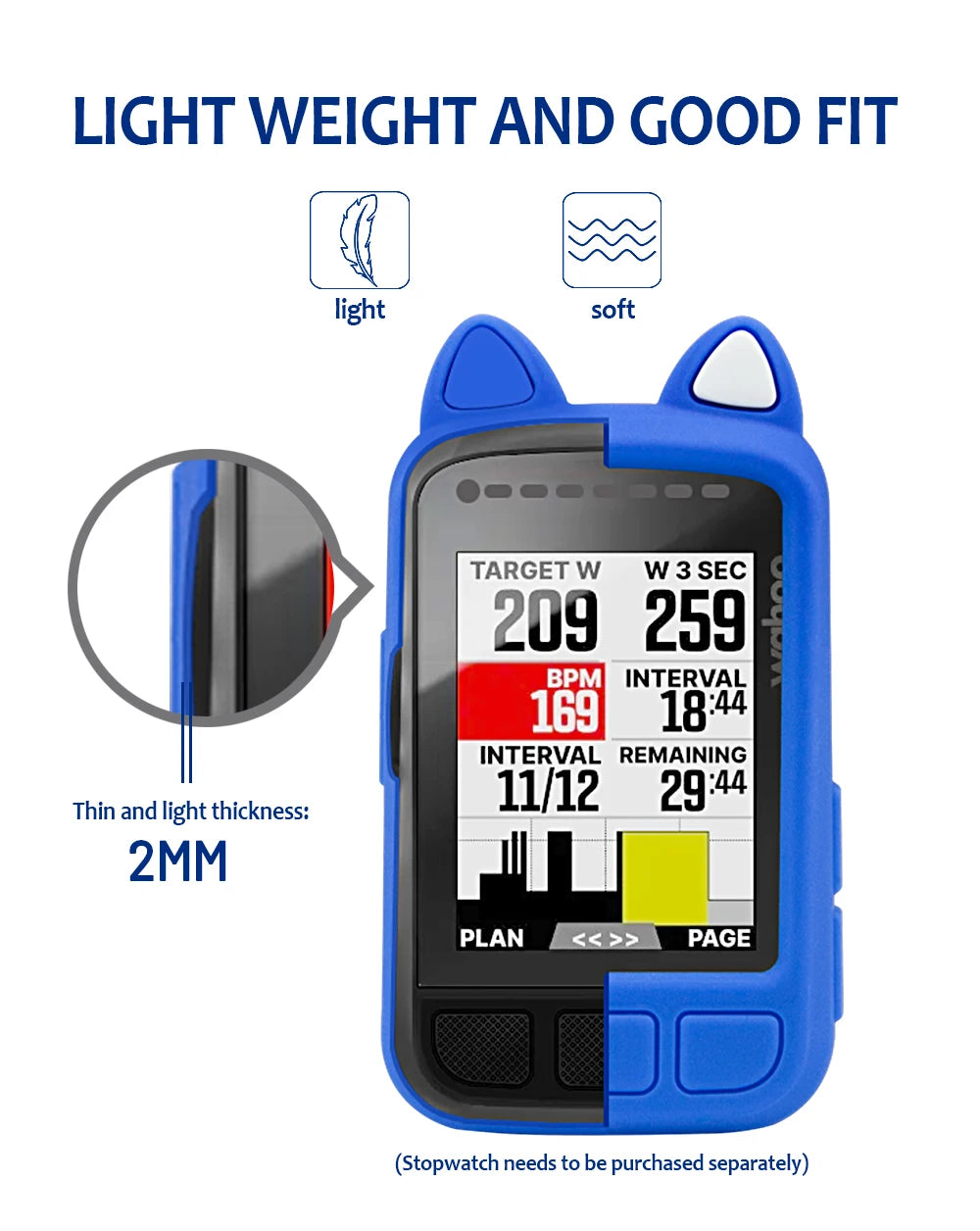 Silicone Case WITH CAT EARS For Elemnt BOLT V2 Bicycle Computer